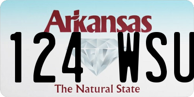 AR license plate 124WSU