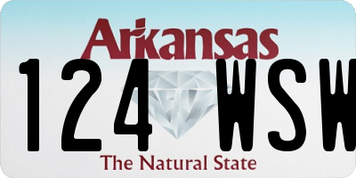 AR license plate 124WSW