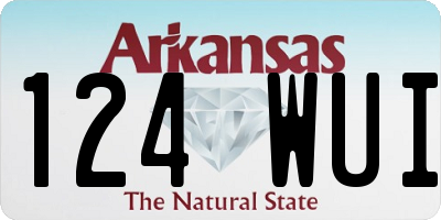 AR license plate 124WUI