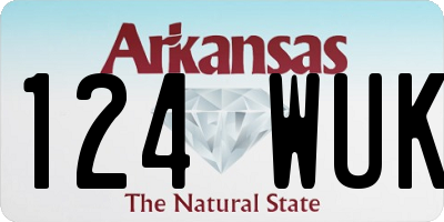 AR license plate 124WUK