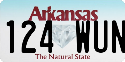 AR license plate 124WUN