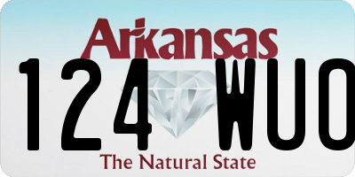 AR license plate 124WUO