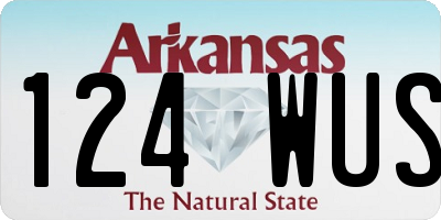 AR license plate 124WUS