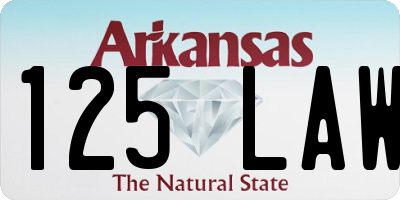 AR license plate 125LAW