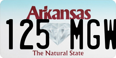 AR license plate 125MGW