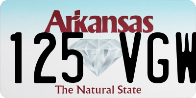 AR license plate 125VGW