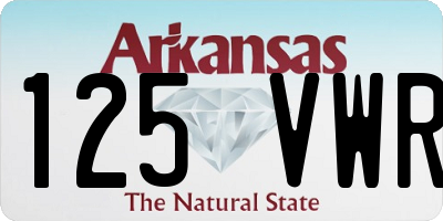 AR license plate 125VWR