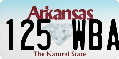 AR license plate 125WBA