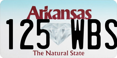 AR license plate 125WBS