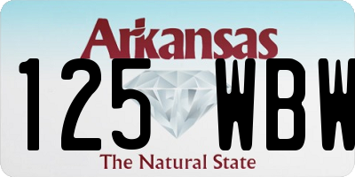 AR license plate 125WBW