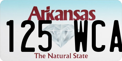 AR license plate 125WCA