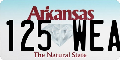 AR license plate 125WEA
