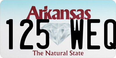 AR license plate 125WEQ
