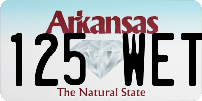 AR license plate 125WET