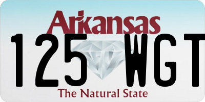AR license plate 125WGT