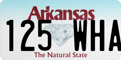 AR license plate 125WHA