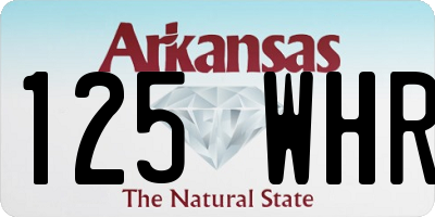 AR license plate 125WHR