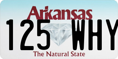 AR license plate 125WHY