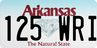 AR license plate 125WRI