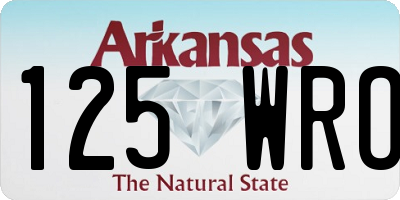 AR license plate 125WRO