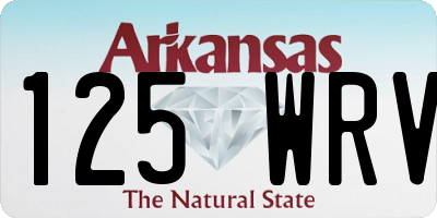 AR license plate 125WRV