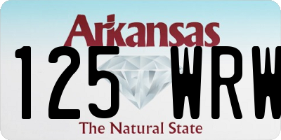AR license plate 125WRW