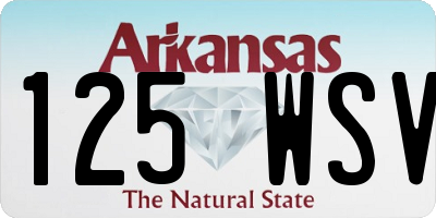 AR license plate 125WSV