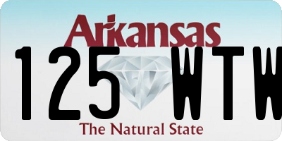 AR license plate 125WTW
