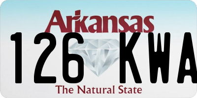 AR license plate 126KWA