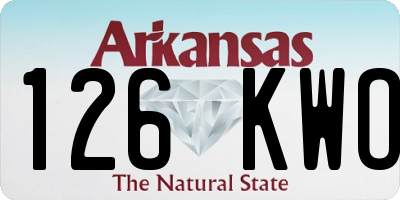 AR license plate 126KWO