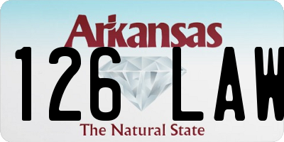 AR license plate 126LAW