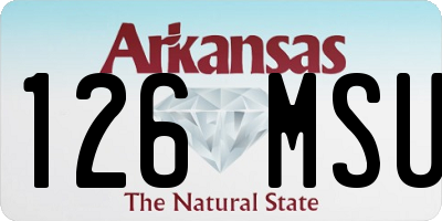 AR license plate 126MSU