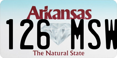 AR license plate 126MSW