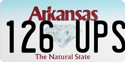 AR license plate 126UPS