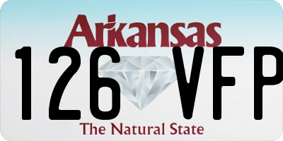 AR license plate 126VFP