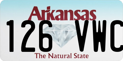 AR license plate 126VWC
