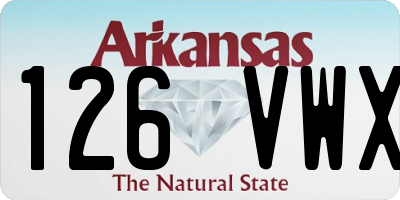 AR license plate 126VWX