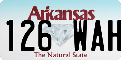 AR license plate 126WAH