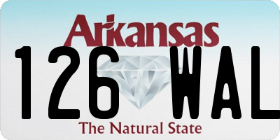 AR license plate 126WAL