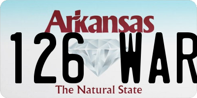 AR license plate 126WAR