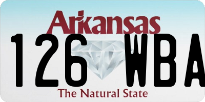 AR license plate 126WBA