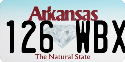 AR license plate 126WBX