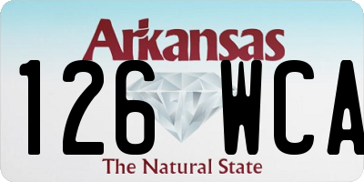 AR license plate 126WCA