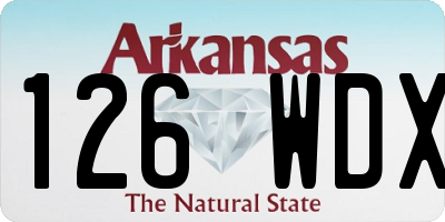 AR license plate 126WDX