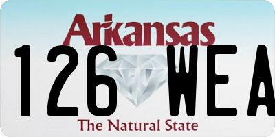 AR license plate 126WEA
