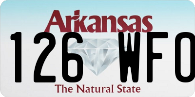 AR license plate 126WFO
