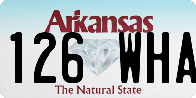 AR license plate 126WHA