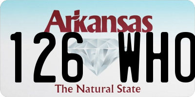 AR license plate 126WHO