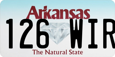 AR license plate 126WIR
