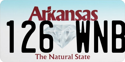 AR license plate 126WNB